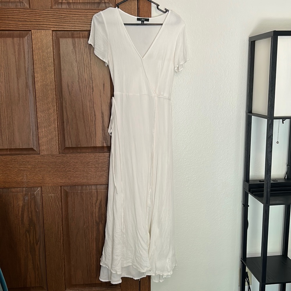 Heart of Marigold White Wrap Maxi Dress